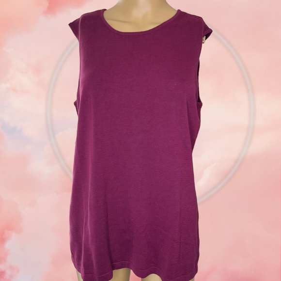 Joan’s Rivers Womens Set Sweater-Vest Large Stretch Burgundy Cotton Fabric - Picture 9 of 14